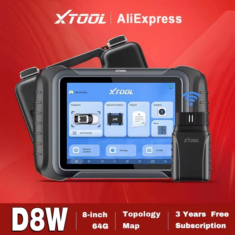 

XTOOL D8W Полные системы автомобильного диагностического инструмента с топологической картой ECU Кодирование OBD Двунаправленный сканер FCA DOIP 42+ Обновление сброса D8