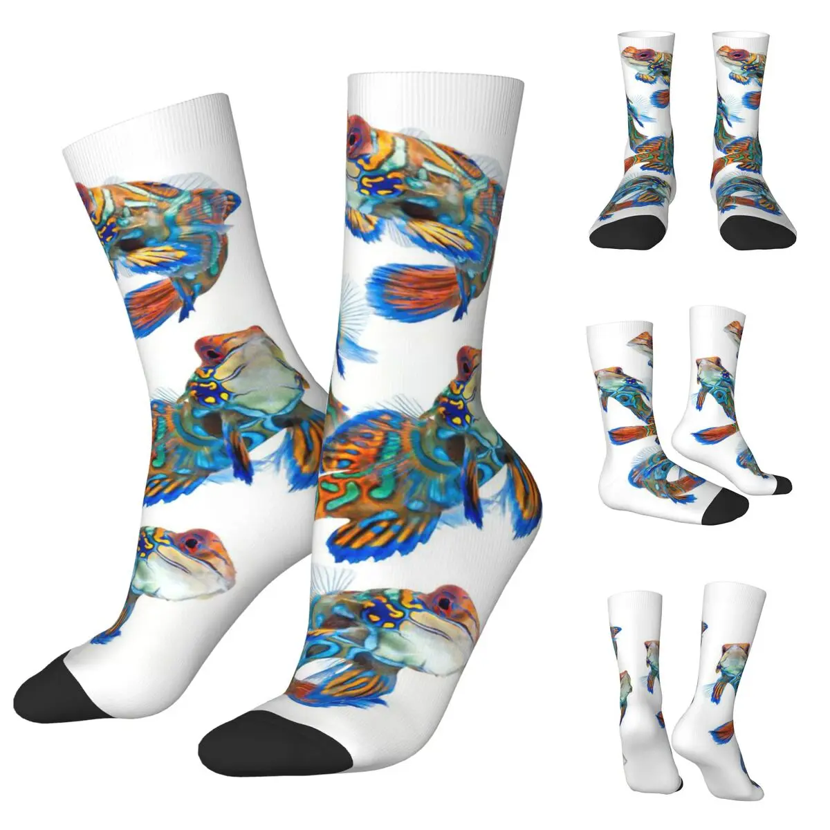 Various Colorful Tropical Fish Unisex Socks,Hip Hop 3D Print Happy Socks Street Style Crazy Sock