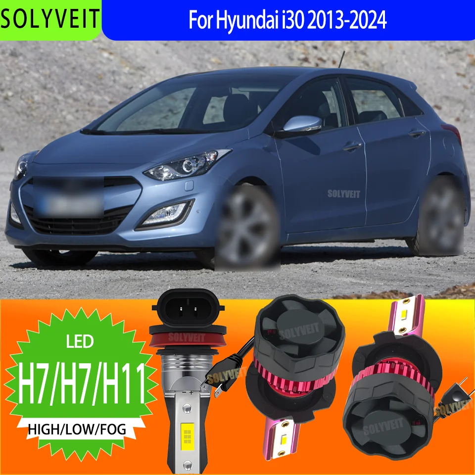 

LED Headlight Foglight Conversion Kit Waterproof Dustproof Car For Hyundai i30 2013 2014 2015 2016 2017 2018 2019 2020 2021-2024