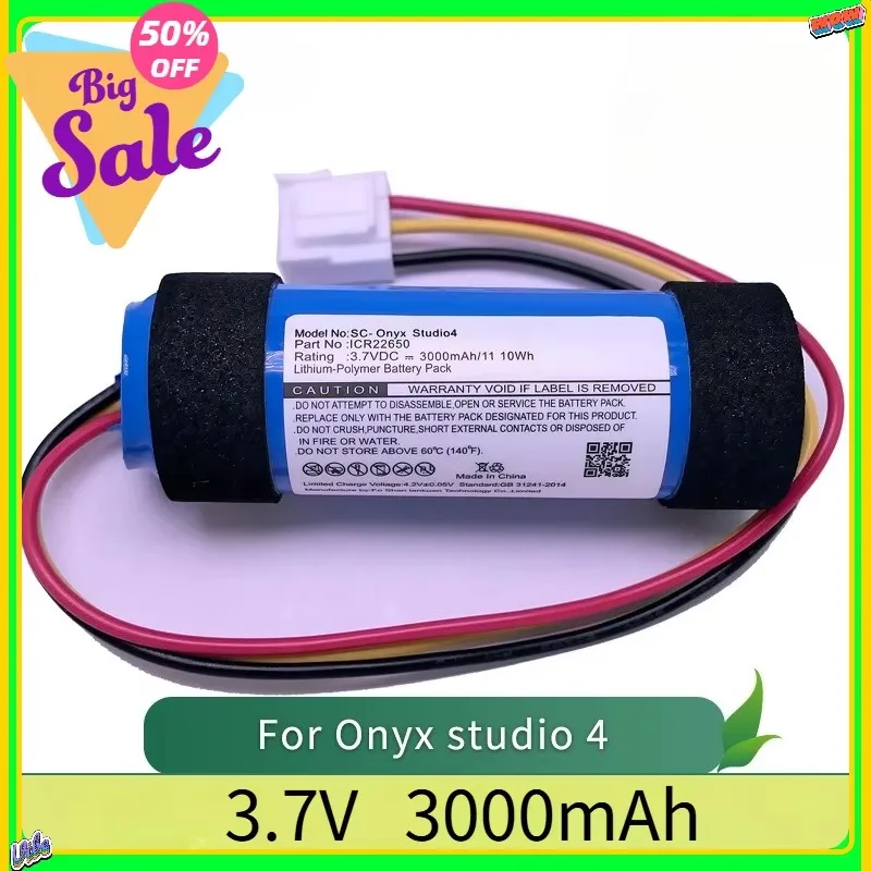 Applicable to J-B-L Onyx Studio 4 Battery Satellite Star Ring 4th Generation Speaker Battery ICR22650 Battery 3.7V 3000mAh