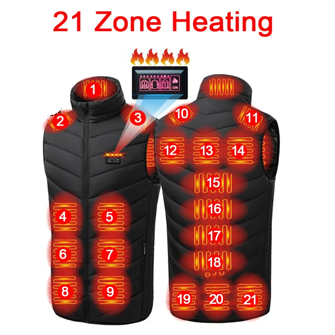 21 Areas Heated Jacket Men Jacket Heated Winter Women Electric Usb Heater Tactical Jacket Man Thermal Vest Body Warmer Coat NEW