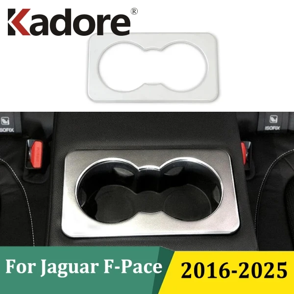 

For Jaguar F-PACE 2016 2017 2018-2025 Matte Rear Water Cup Holder Decorative Frame Cover Trim Sticker Interior Car Accessories