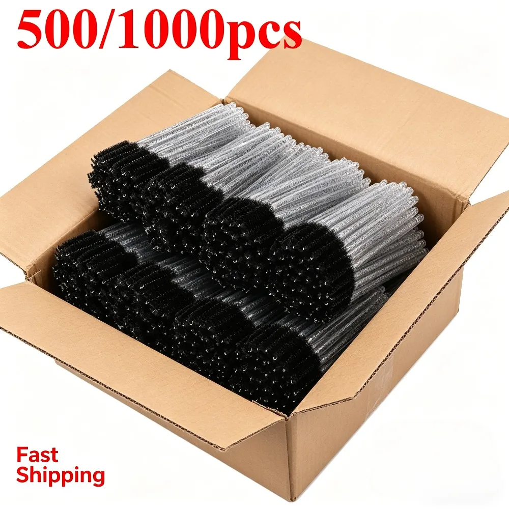 500/1000pcs Disposable Mascara Wands Spoolies - Colorful Eyelash & Eyebrow Brushes for Lash Extension Wholesale Beauty Tools