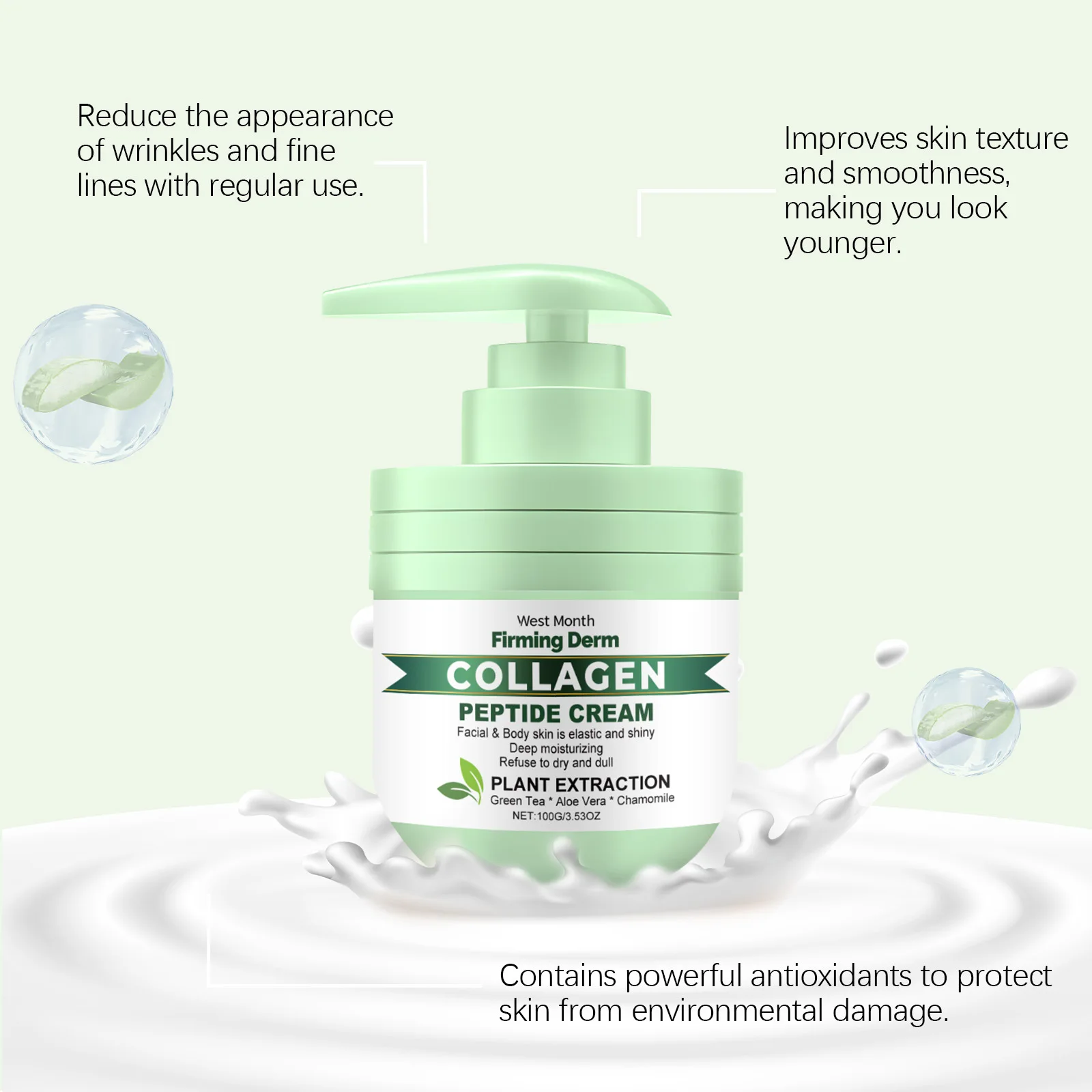 Firming Face Cream Anti Aging Wrinkle Improving Texture Enhancing Elasticity Rejuvenating Whitening Moisturizing Facial Cream ﻿