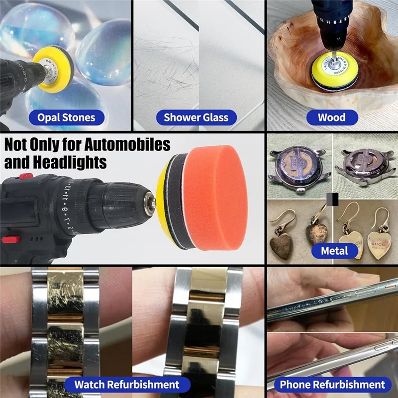 

MOPHE-3-дюймовый комплект для восстановления влажных и сухих фар, 133 шт. шлифовальный диск, дрель, полировальный комплект, шлифовальная насадка для автомобиля, дерева, металла