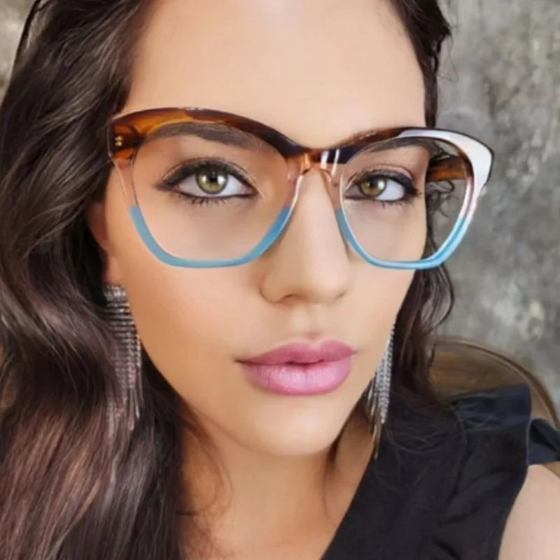 New Retro Cat Eye Women's Anti Blue Light Glasses Fashion Trend Presbyopia Glasses High Quality Plain Light Glasses +50 +175