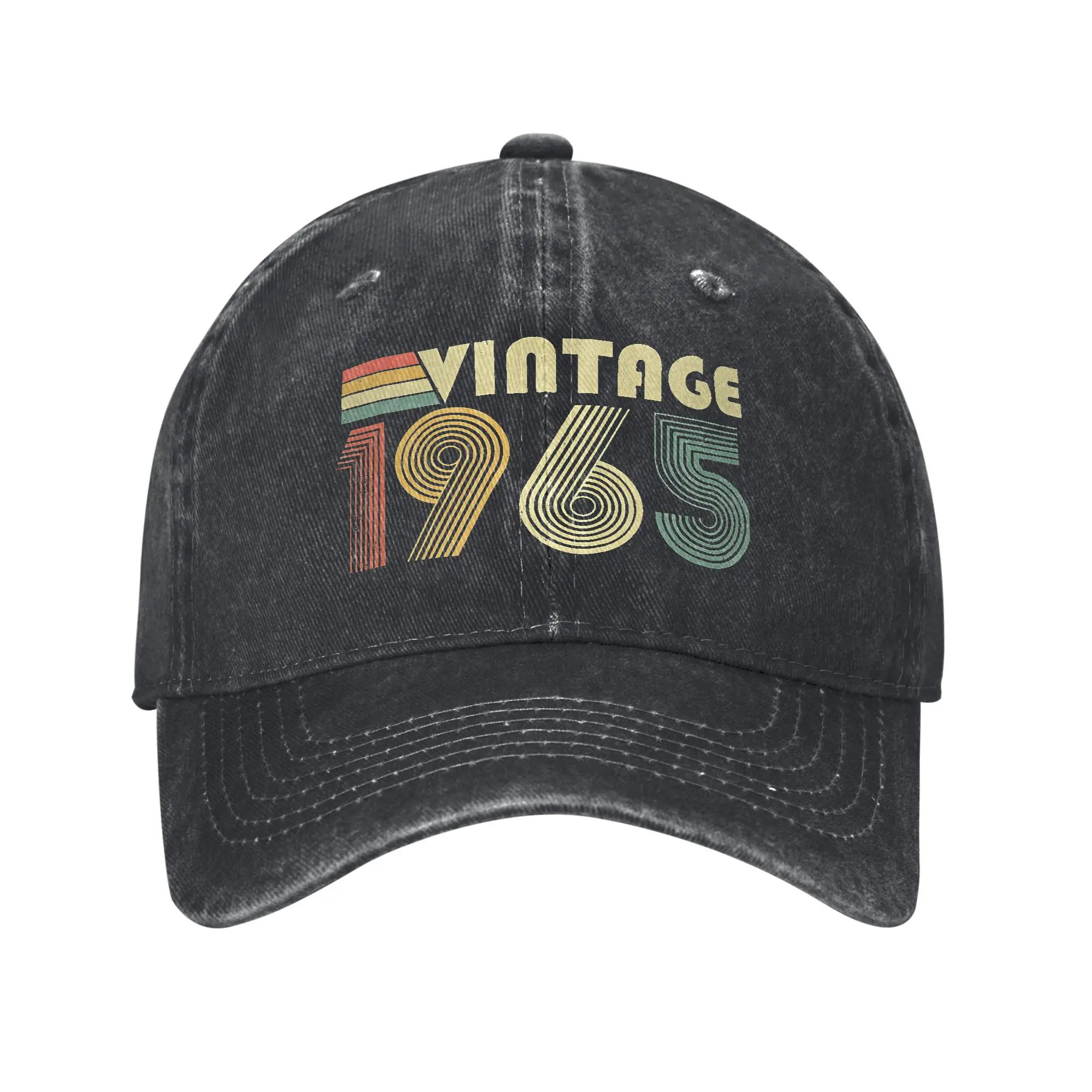 

Vintage 1965, 60th Birthday Gift Distressed Design Funny Baseball Cap Sun Camping Sun-Proof Trucker Hat Men Print Baseball Caps