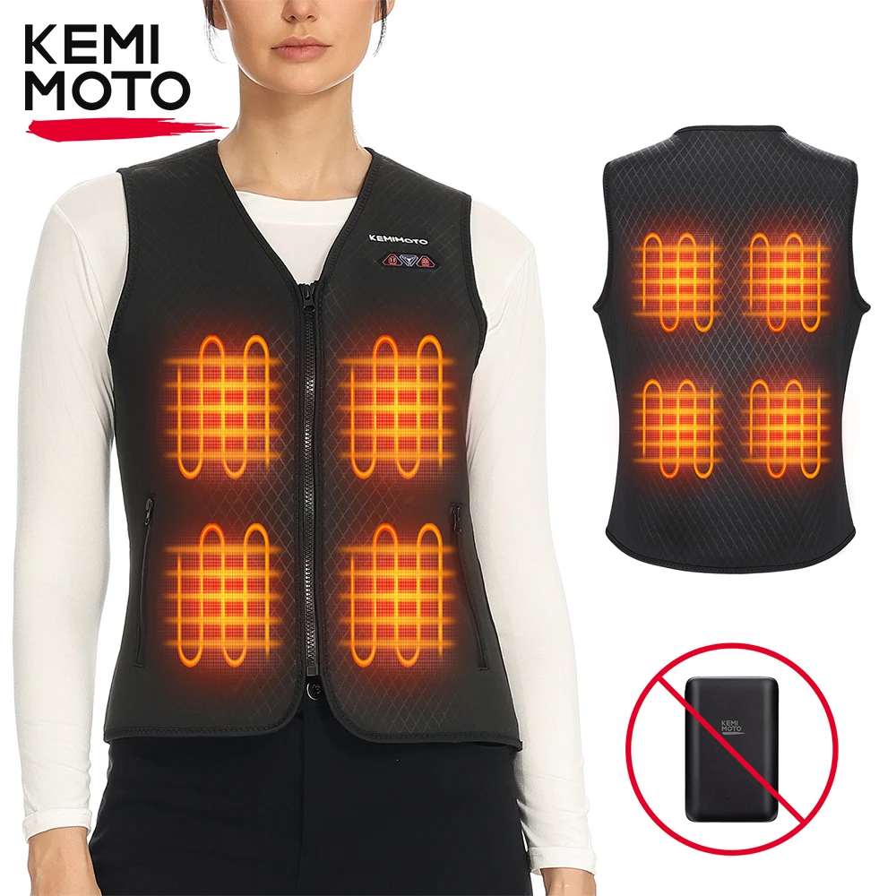 

KEMIMOTO Heated Vest Women Men Winter Warmer 8 Heating Areas USB Electric Thermal Lady‘s Jacket for Outdoor Skiing Cycling