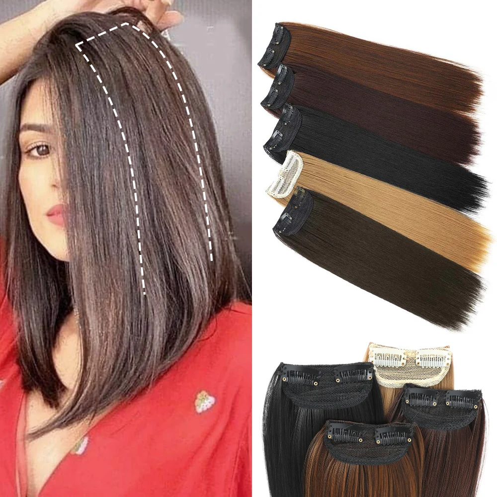 

Накладка для волос 12 дюймов, невидимая, из синтетических волос, на двойной клейкой основе, пышная, для увеличения объема, накладные волосы (1 шт.)