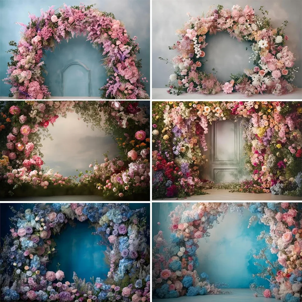 

Beenle Flower Backdrop Custom Spring Newborn Baby Shower Pink Floral Photography Background for Photo Studio Photozone Prop