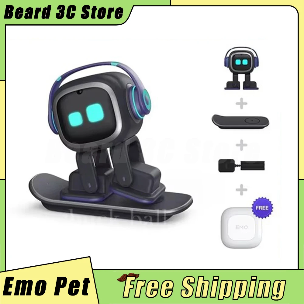 

Emo Intelligent Robot Pet Toys Emo Accompanying Voice Machine Ai Puzzle Electronic Action Desktop Electronic Pet Kids Gifts Toys