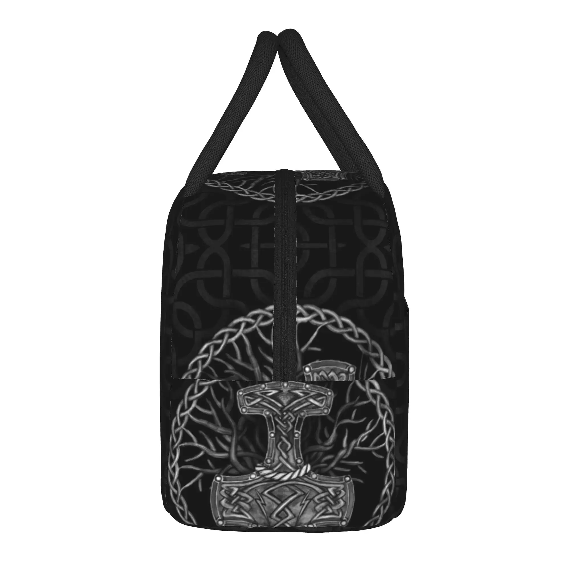 Mjolnir The Hammer and Tree of life Insulated Lunch Bags Thermal Bag Reusable,Lunch Container  High Capacity Tote Lunch Box