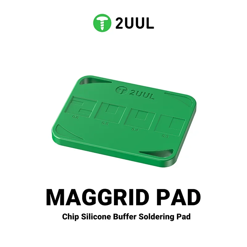 

2UUL BH15 MagGrid Pad Chip Silicone Buffer Soldering Pad Heat-Resistant Green Curved Design Silicone Repair Pad