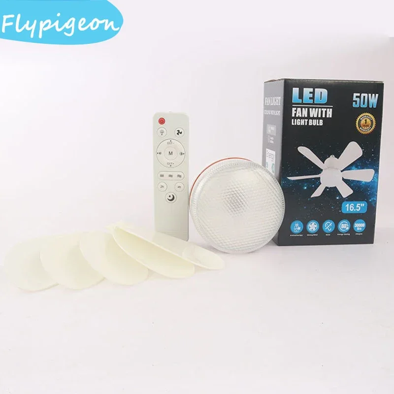 16.5in Ceiling Fan with Light Remote Control LED 50W E27 Socket Ceiling Fan Light for Bedroom Kitchen Garage Home Lighting Decor