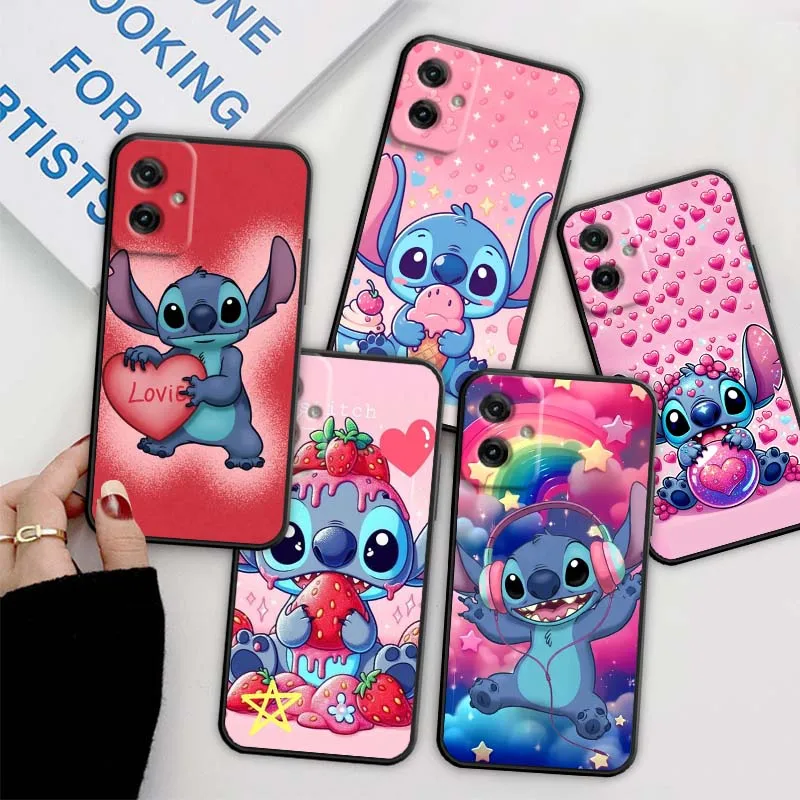 

Stitch Cartoon Art Popular Phone Case For Motorola G85 Edge 50 G24 G35 G14 G04 40 G72 G34 G31 G Stylus G54 G13 G32 5G Black