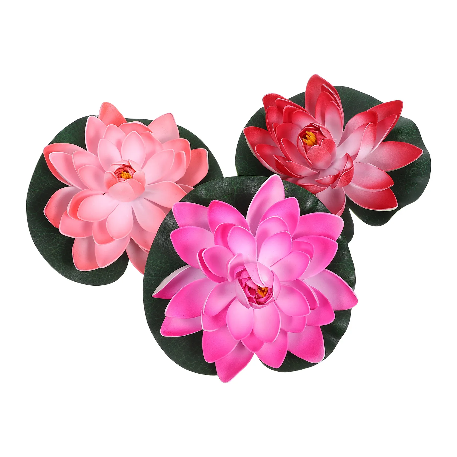 

3 Pcs Artificial Lotus Decoration Floating Pool Party Faux Lily Flowers Fish Pond Garden Landscape Water Feature