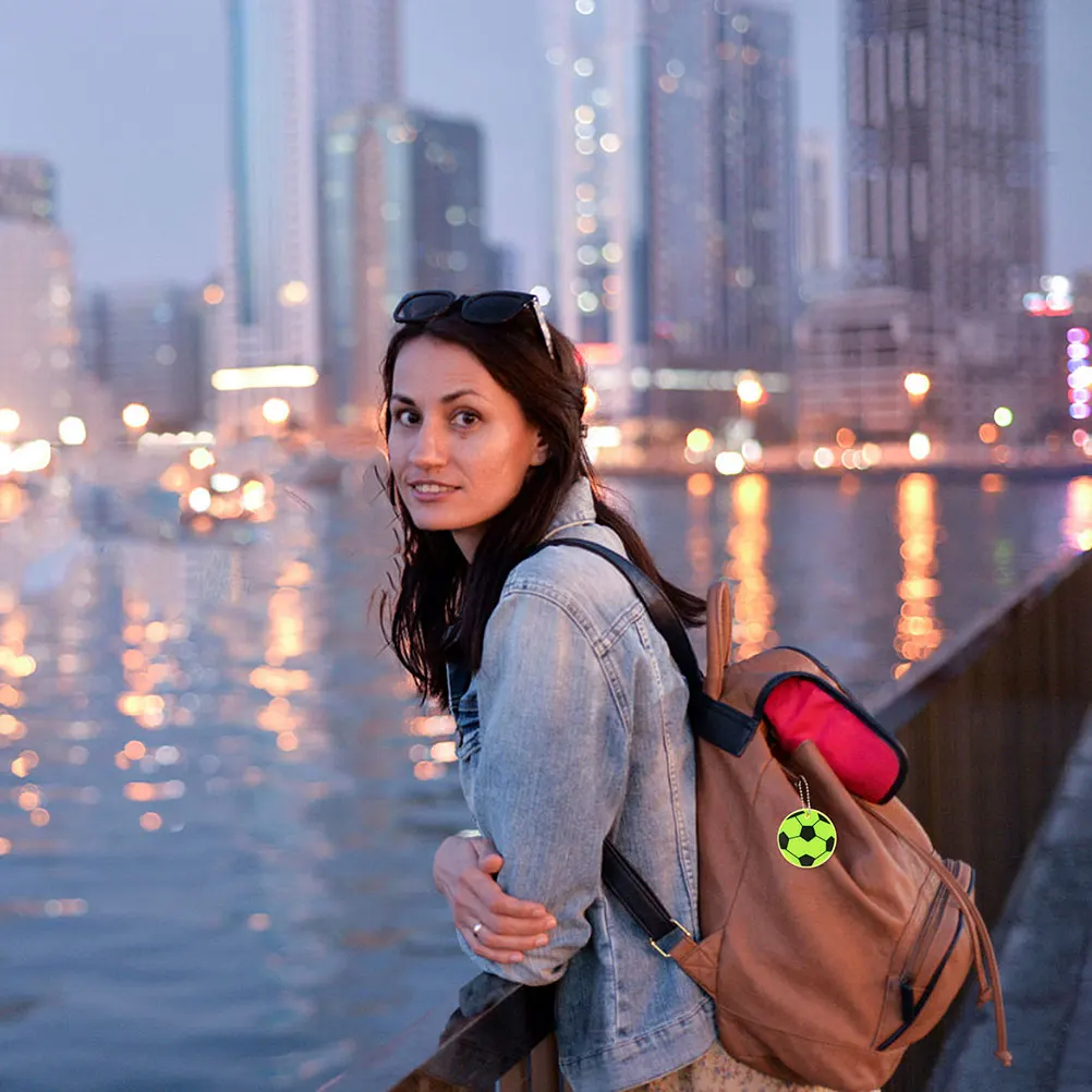 

20 Pcs Football Reflective Keychain Backpack Reflector Ornaments Hanging Tags Charms Accessory Primary School