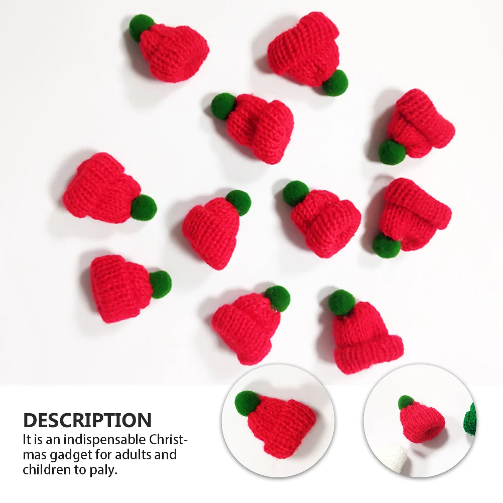 20 pçs mini chapéu de papai noel de lã acessórios de malha roupas sapatos sacos criativo decoração de natal diy suprimentos decoração