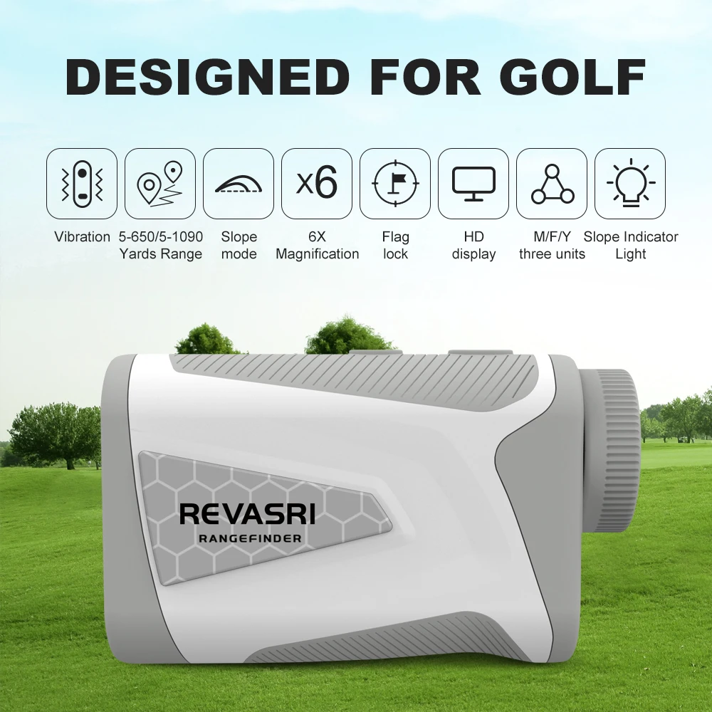 

REVASRI MINI Laser Golf Rangefinder With Slope Laser Rangefinder TYPE-C Rechargeable 6X Magnification Monocular With Flag Lock