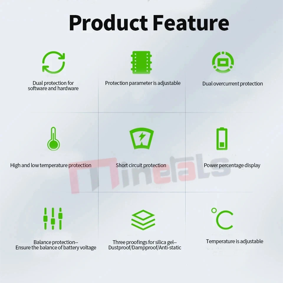 7S-14S Smart BMS 20A 30A 8S 9S 10S 11S 12S 13S Li-ion LiFePo4 Built-in Bluetooth Support Software Common Port Balance BMS PCM