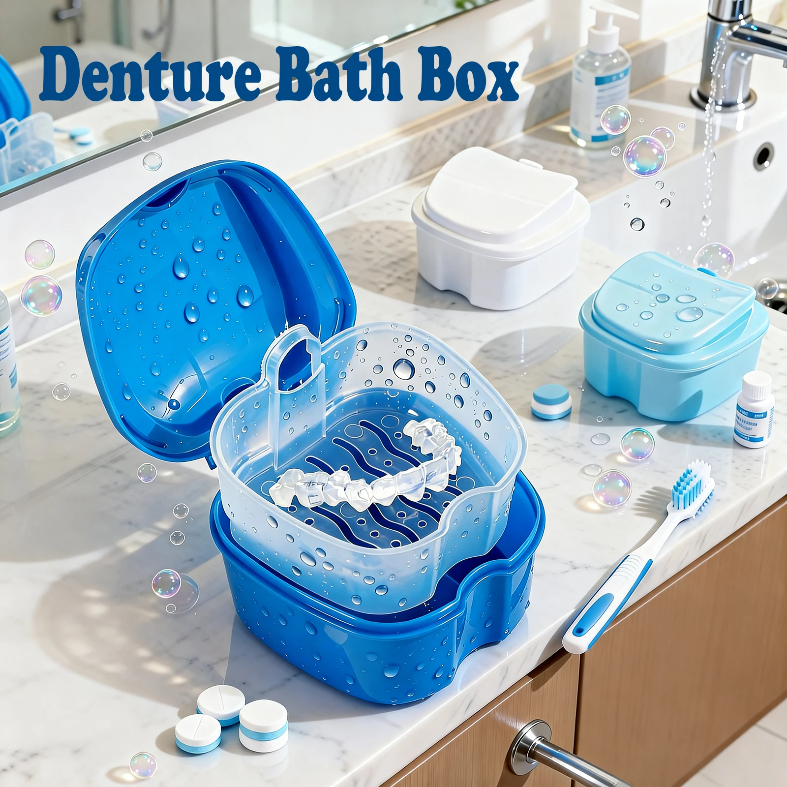 

Denture Storage Cases Orthodontic Retainer Partial Denture Container Boxes for Dental Prosthesis Care Box Oral Hygiene Supplies
