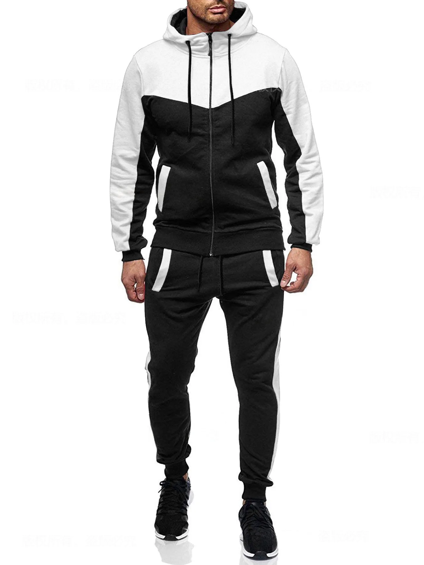 Herbst Winter Herren Urban Outdoor Zip-Up Hoodie Strick-Polyester Langarm-Sweatshirt Leicht Weich Locker Tägliches Gehen Fitness Streetwear – Detail 10