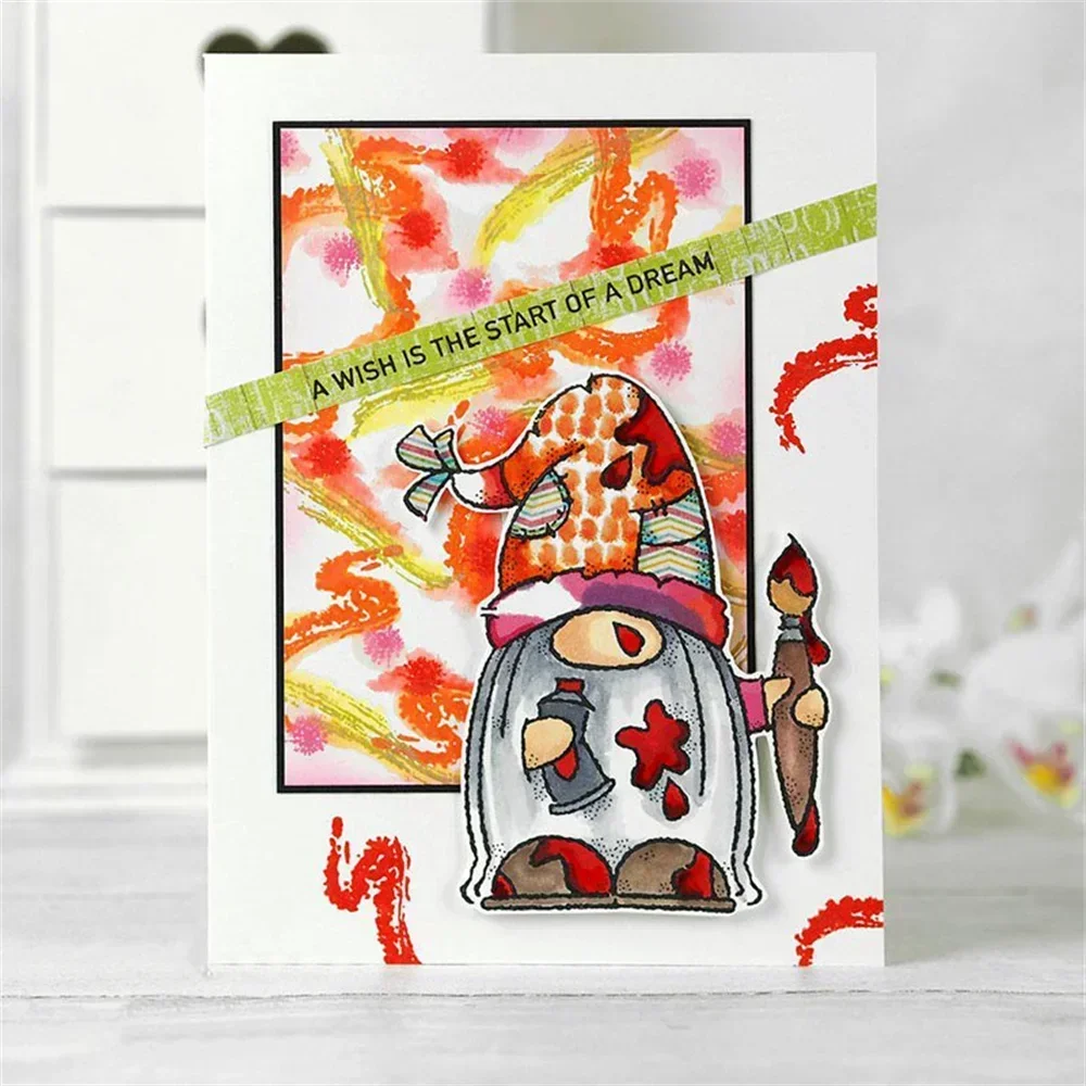 Happy Gnome Theme Clear Stamps Acorn Gnomes House Mushroom Cup Stamp Set For DIY Scrapbooking Decoration Craft Card Making