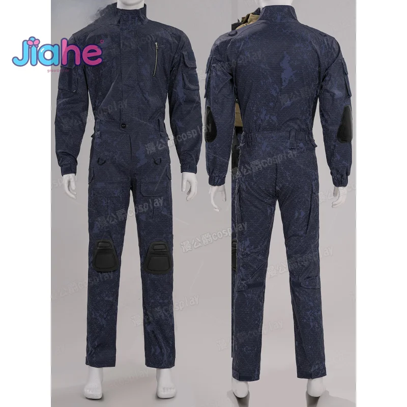 لعبة دلتا فورس: هوك أوبس لونج وي أزياء تنكرية للهالوين عالية الجودة للرجال والنساء زي قتالي مجموعة إكسسوارات قفازات دعامة