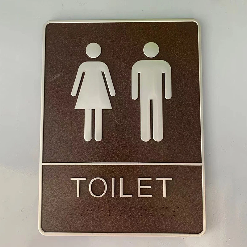 1Pcs Bathroom Acrylic Sign Plate Removable Back Self-Adhesive Toilet Mark Label Decorative Man&Woman WC Door Sticker For Hotel