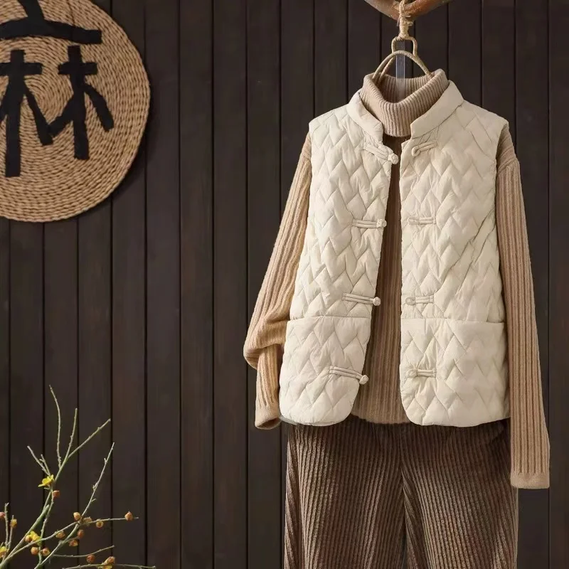 

High-End Women's Warm Coat Top Button Design Autumn Winter New Sle Outerwear Vest Commute Sle Pure Color Regular Length