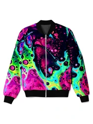 Hawaii 3d Printed Plants Colours Jacket For Men Outdoor Street Oversized Coat Optical Pattern Zipper Jackets Women Kids Clothes