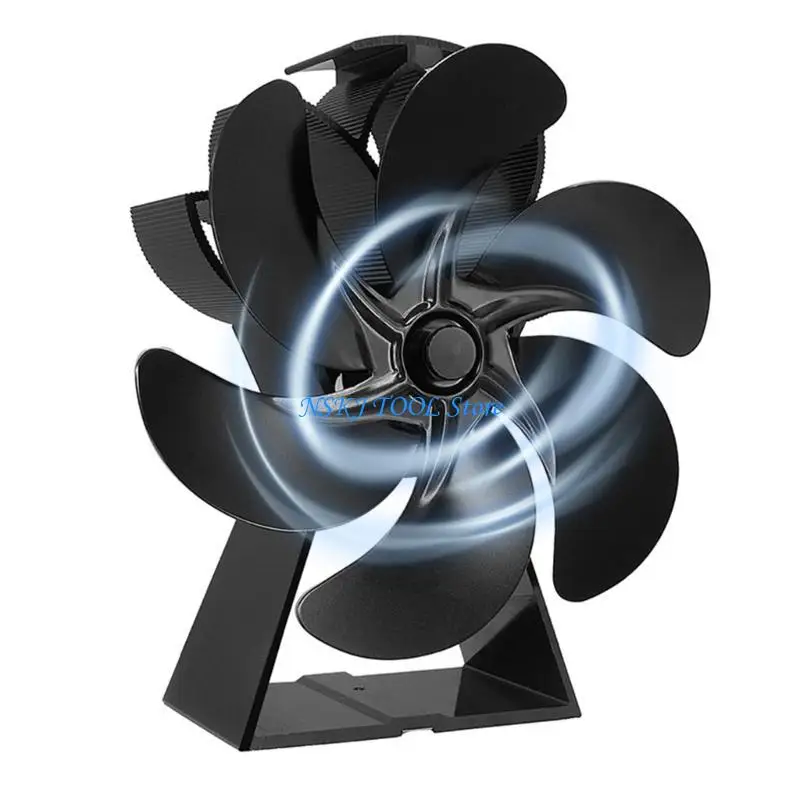 

L8RC Новый большой воздух объем 6 лезвия вентилятор лезвия для вентилятора для дровяного логарифма сжигает тепло.