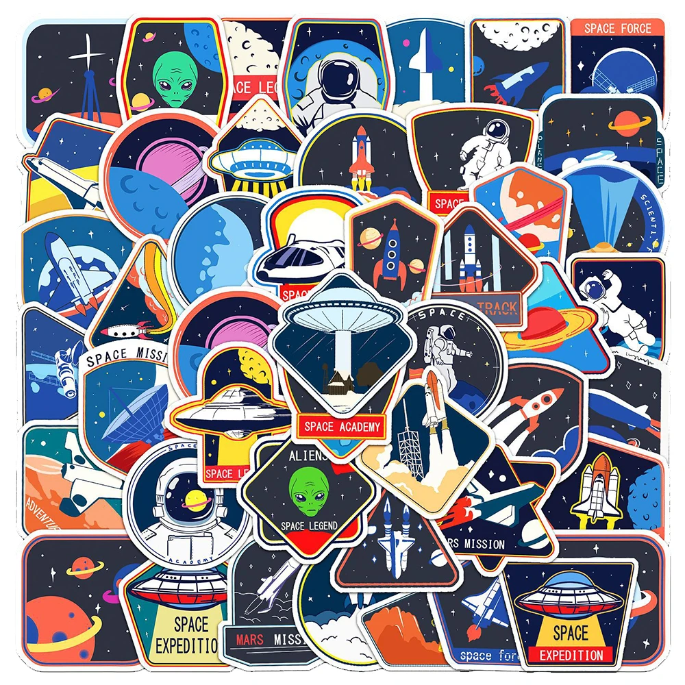 

10/30/50pcs Outer Space Astronaut Graffiti Waterproof Stickers Motorcycle Laptop Skateboard Phone Car Decoration Sticker Kid Toy