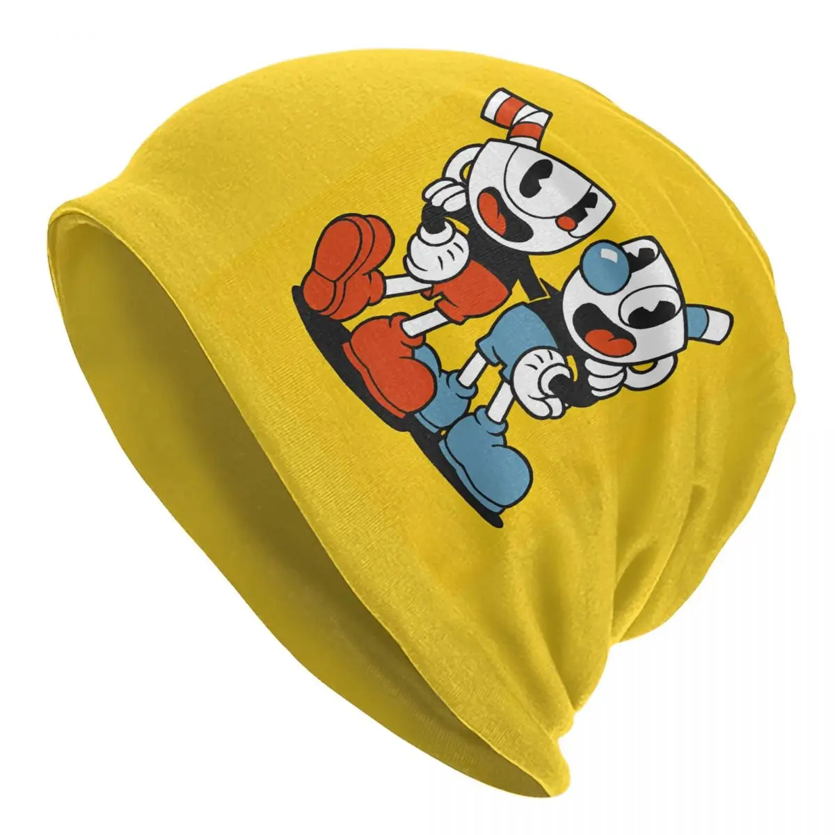 Cuphead And Mugman Bonnet Hat Hip Hop Outdoor Game Cuphead Skullies Beanies Hats Men's Women's Warm Head Wrap Cap