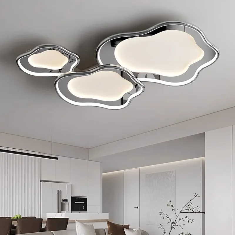 

GHJUYIOL Living room master bedroom ceiling light modern minimalist mirror cloud design bedroom minimalist atmospheric lighting