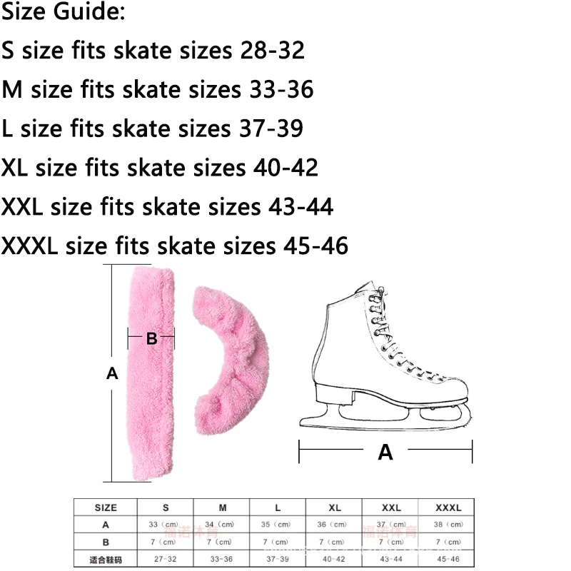 S-XXL Ice Skating Figure Skate Blade Cover Dustproof Skate Shoes Covers Protector Elastic Fleece  Anti-rust Water Absorption