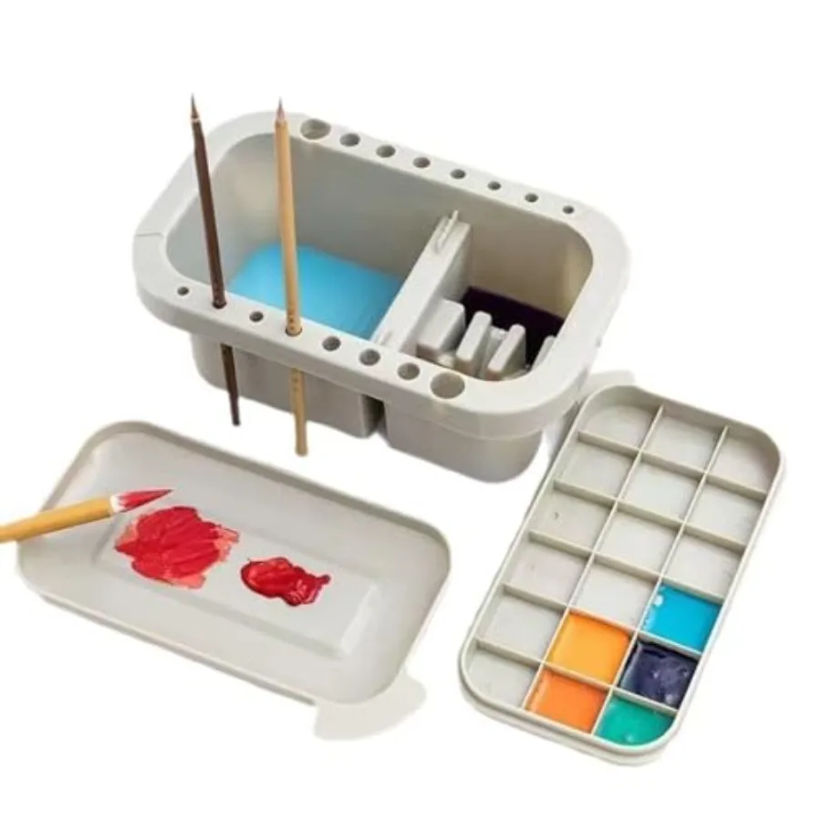 

Multi-Function Paint Brush Cleaner Paint Brush Washer Holder and rganizers with Palette for Acrylic, Watercolor, and Water-Base