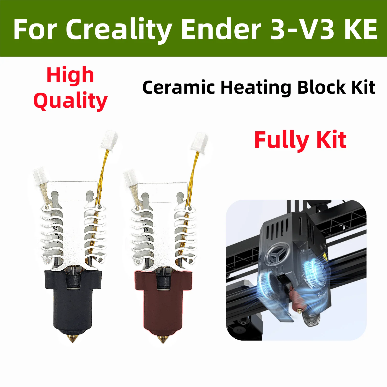 For Creality Ender-3 V3 KE Hotend Kit Nozzle Extruder Ender 3 V3 KE 3D Printer Ceramic Heating Block Kit 300°C High Thermal