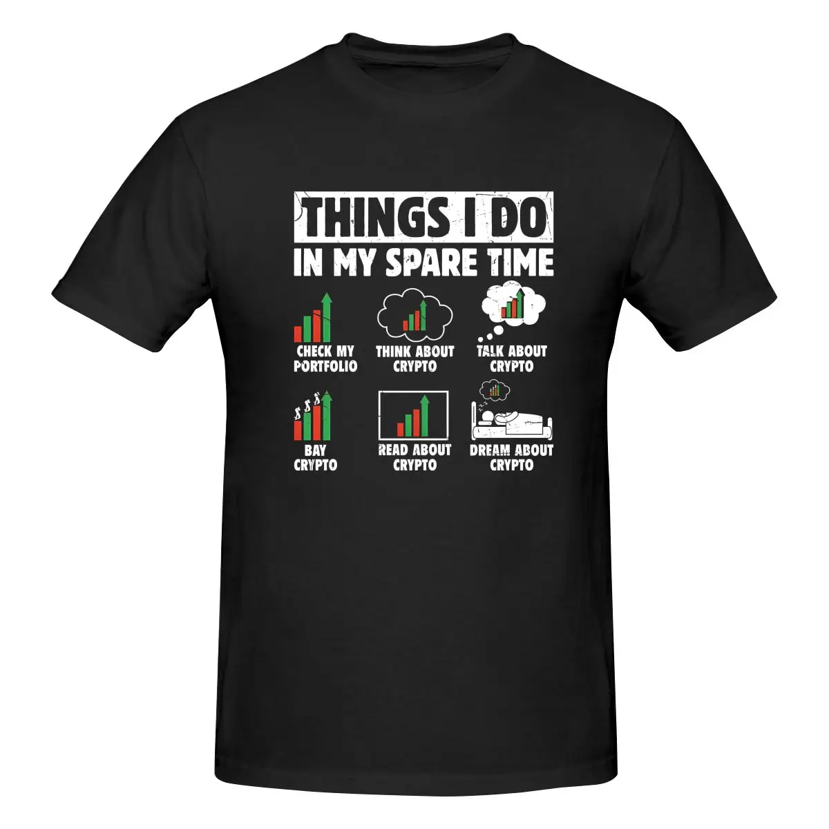 Men's Things I Do In My Spare Time Crypto Lover T-Shirt Regular Fit 100% Cotton Short Sleeve T Shirt Crew Neck Casual Tee Shirt