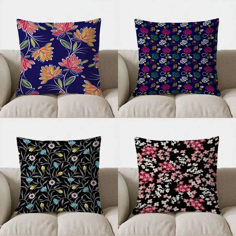 

Home Decor Colorful Floral Pattern Throw Pillow Cover Pattern Cushion Cover Suitable for Sofa Bedroom