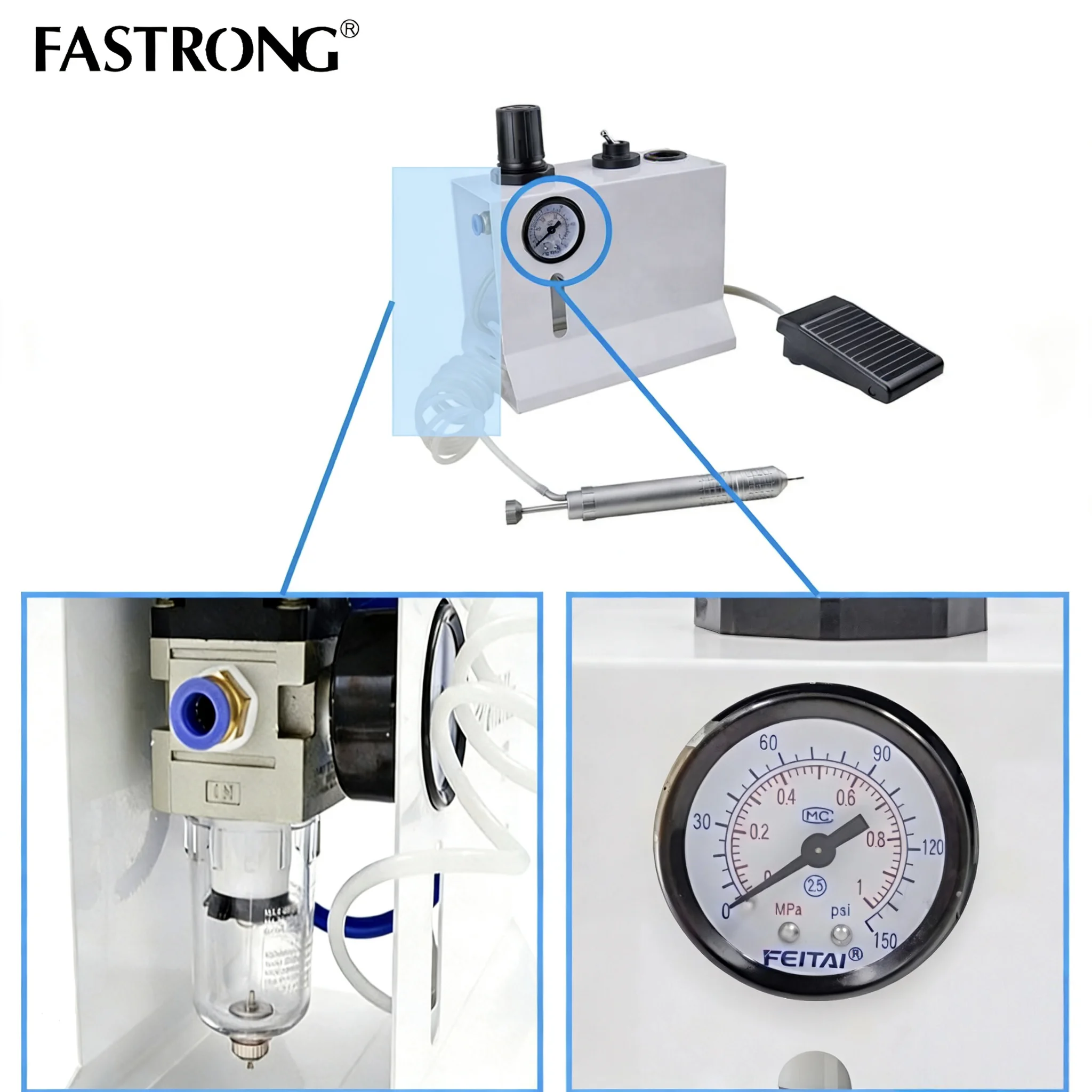 Fotografia 4: Máquina de Esculpir Pneumática de Alta Velocidade para Laboratório Odontológico, Cartucho Cerâmico, Turbina a Ar para Técnicos, Máquina de Gravação de Coroas Dentárias