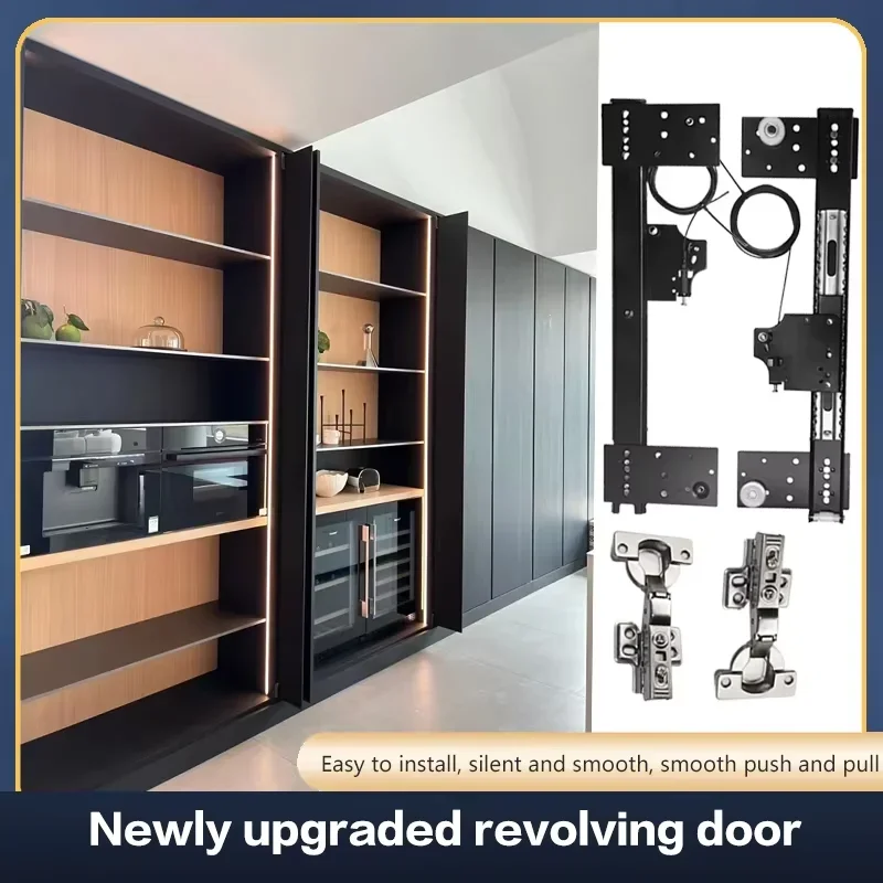 Hidden Door Track Wardrobe Swing Door Slide Simple Invisible Butterfly Pocket Side Plug Flip Door Home Hardware Hinge