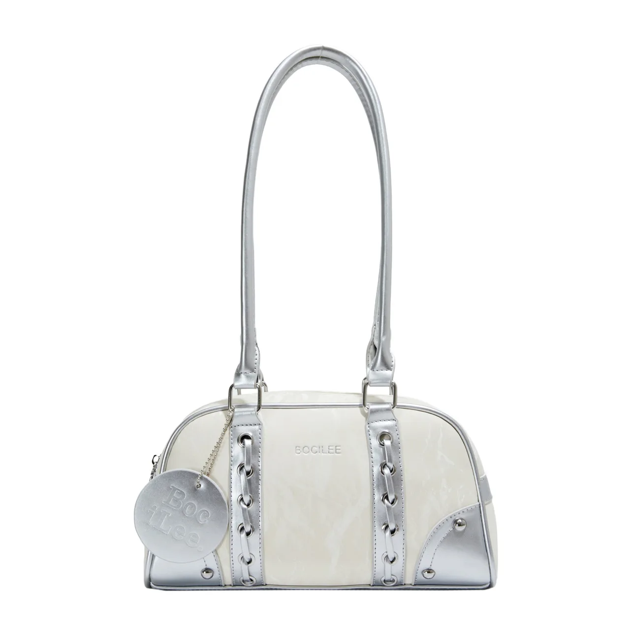 Commuter One-shoulder Boston Bag Fashion Color-blocking Casual Style Korean Popular Spring New All-matching Sweet Cool
