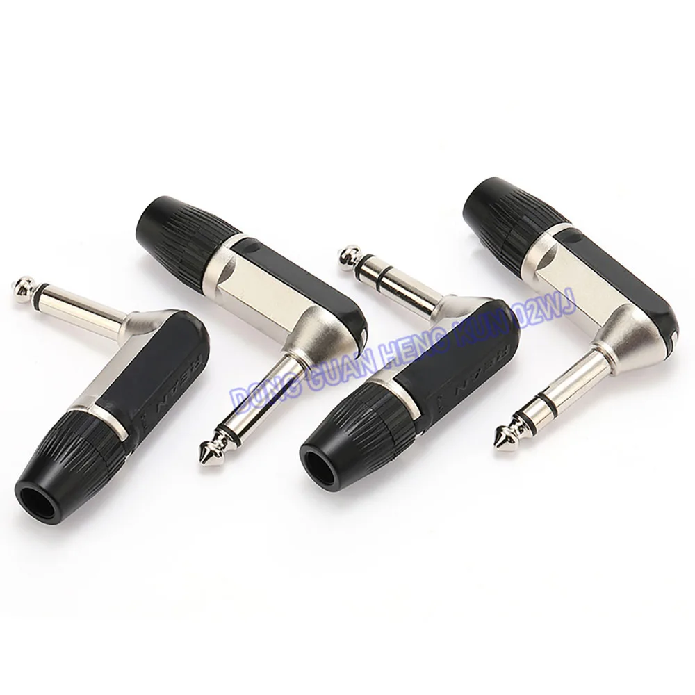 REAN 6.35mm Jack TS TRS 90 ° L-shaped Right Angle Plug Stereo / Mono 2 3 Pole 6.5 1/4 Microphone Guitar Audio NYS207/208