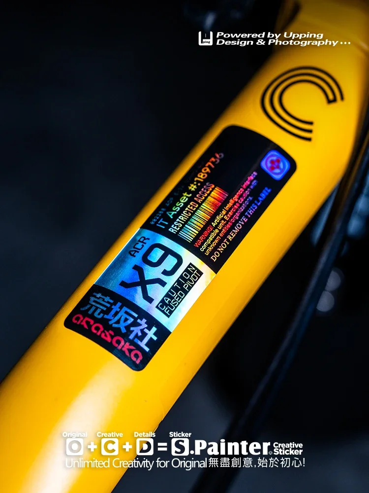 AliExpress NONE Cyberpunk Laser Reflective Bicycle Frame Top Tube Stickers DIY QR Code Label Decals Off Road Moto Car Luggage Helmet Sticker