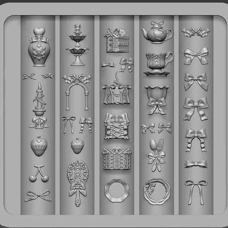 Transparente arte do prego silicone escultura molde bowknot espelho xícara de chá uv gel polonês arte molde diy design prego charme estênceis decoração