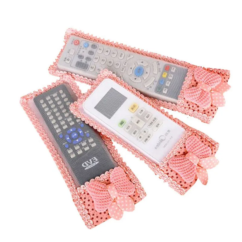 

TV Remote Control Case Cover Textile Protective Bag 3 Colors Bowknot Air Condition Remote Control Protector Holder Storage 1PC