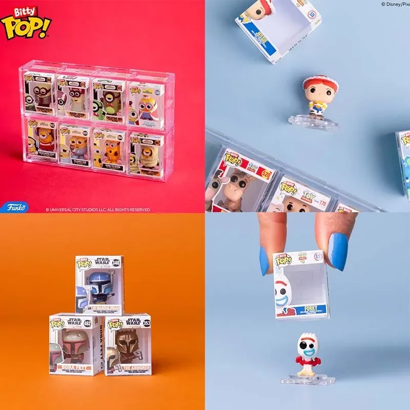 Funko bitty pop caixa cega brinquedo animação disney star wars o mandaloriano minion toy story anime figura decoração periférica brinquedo presente