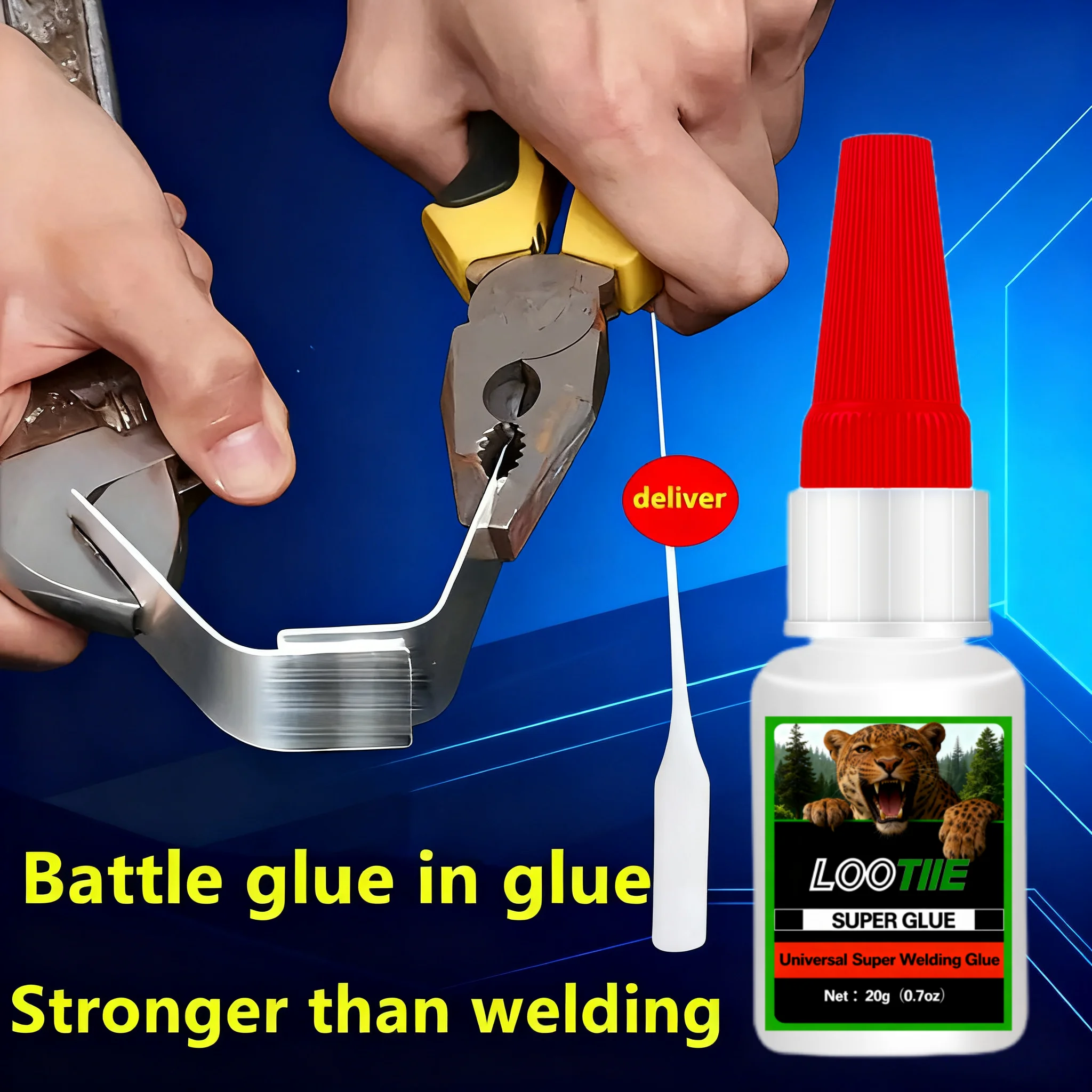 4x20g Strong Waterproof Glue. Repairs Shoes, Tires, Metal, Leather, Plastic. Low Odor, Invisible Fix for Auto, Crafts, DIY