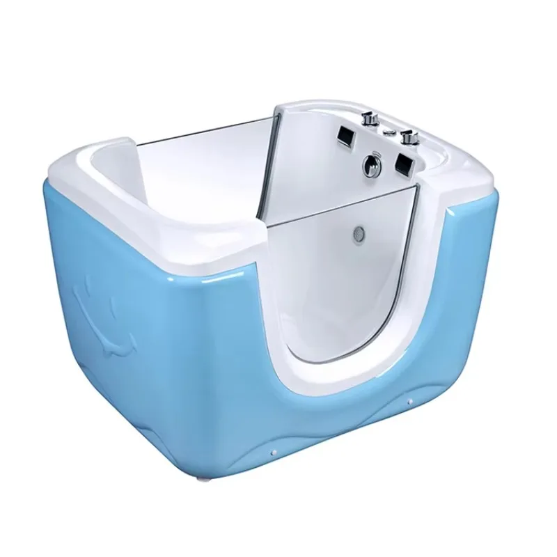 Spa Tub Acrylic Whirlpool Air Massage Bathtub with Temperature Display Child Size Bath Tub